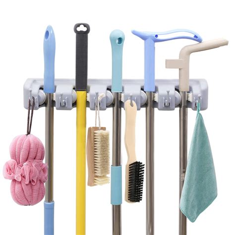 Gohope Mop And Broom Holder Wall Mount Heavy Duty Broom Holder Wall
