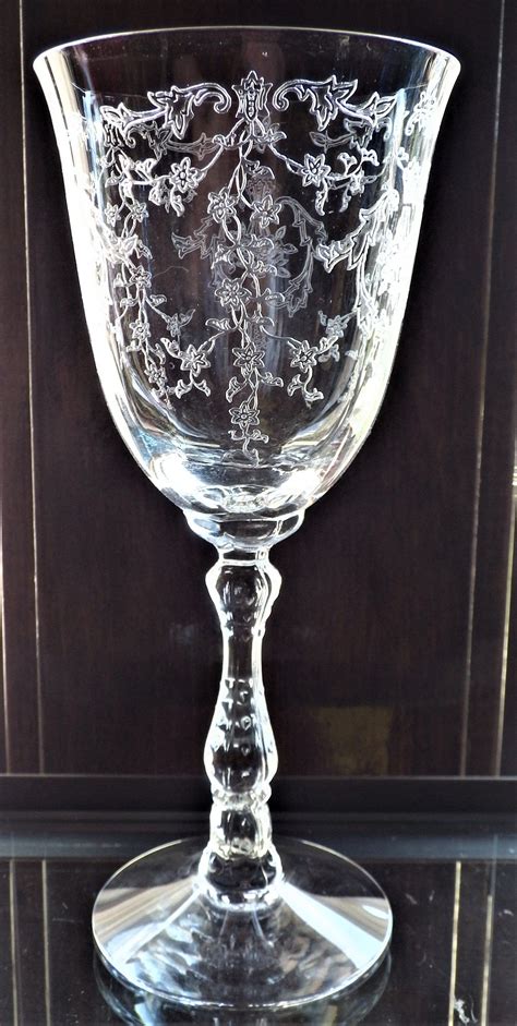 fostoria navarre water goblets pair of wine glasses elegant etsy lenox crystal water