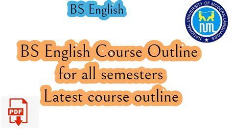 Bs English Course Outline Youtube