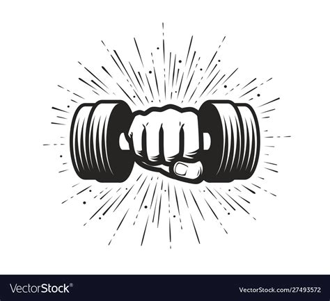 Arm With Dumbbell Gym Fitness Logo Royalty Free Vector Image