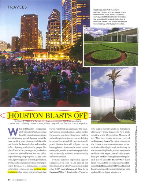 Architectural Digest | Architectural digest magazine, Discovery green, Architectural digest