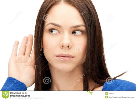Woman Listening Gossip Stock Image Image Of Bruit Charming 39866871