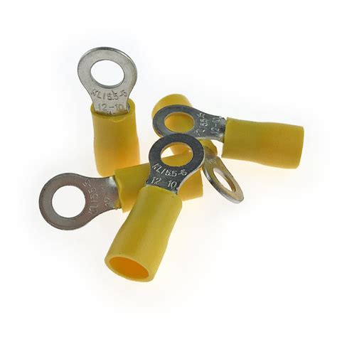Yellow Electric Insulated Terminals Cable Lug Ring Electrical Wire