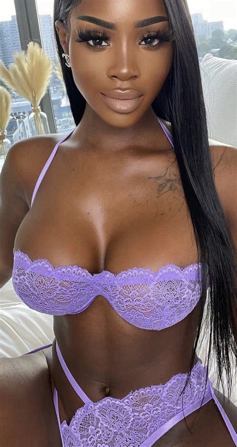 Melanin Beauty In Purple Bra And Panties Cufo510