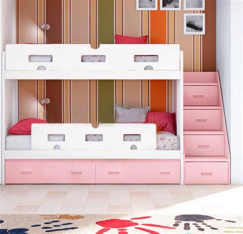 Lit mezzanine fille avec rangement : Lit superposé fille avec 2 coffres de rangement PERSONNALISABLE F201 - GLICERIO | Lit superposé ...