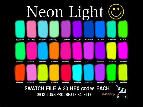 Neon Light Color Palette Illustration Par AfifShop Creative Fabrica