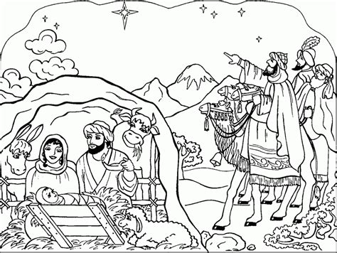 Characters like the virgin mary and joseph, the angels, the ox and the mule, the star, the three wise men, the pages and the camels, the shepherds and their sheep are seldom missing and many others can complement the nativity scene. Free Printable Nativity Coloring Pages for Kids - Best ...