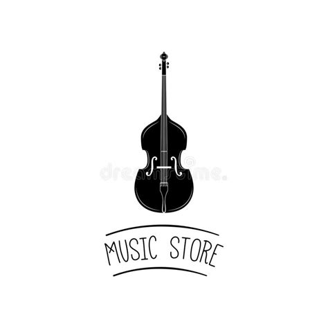 Violin Icon Music Store Label Logo Musical Instrument Symbol Vector