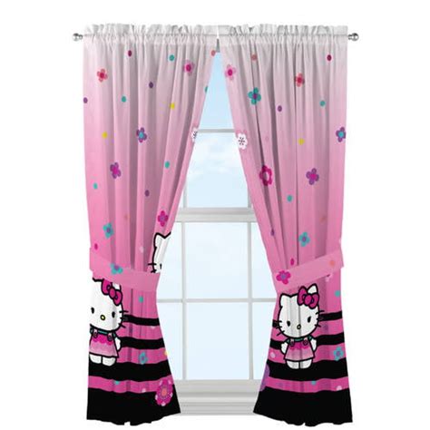Sanrio Hello Kitty Hello Ombre Girls Bedroom Curtain Panel Set 2