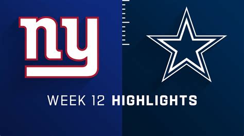 Giants Vs Cowboys Highlights Week 12