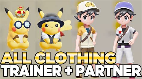 All Clothing For Trainer And Partner Pokemon With Crown Pokemon Let S