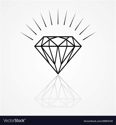 Line Art Of A Diamond Royalty Free Vector Image