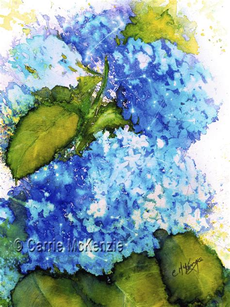 Blue Hydrangea Painting Carrie Mckenzie Artist Halifax Yorks