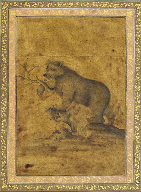 A Grisaille Painting Of A Bear Zand Or Qajar Iran Late 18th Century