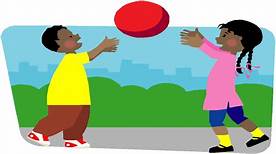children tossing ball