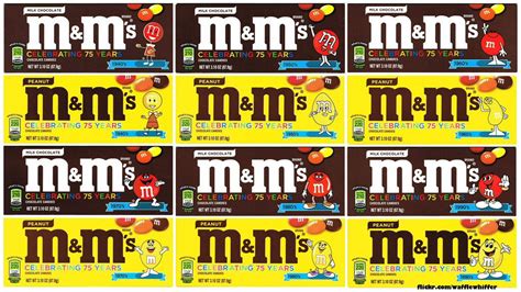 Mandms 75th Anniversary Boxes 2016 Classic Candy 75th Anniversary