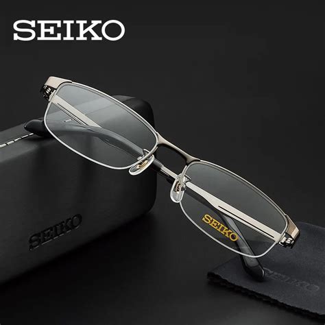 seiko titanium glass frames optical spectacles browline eyeglasses for myopia prescription