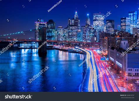 View Over New York At Night Over 2866 Royalty Free Licensable Stock