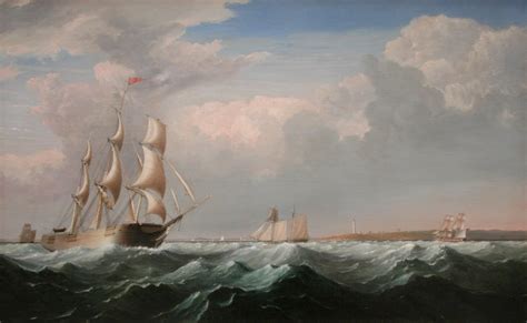 Fitz Henry Lane Sailing Ships Off New England Coast C 1855 Inv