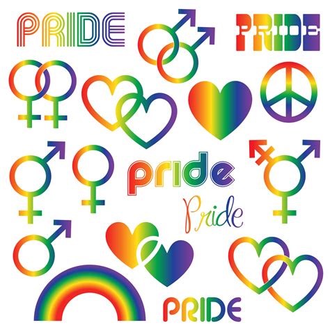 Gradient gay Pride icons clipart graphics 335492 Vector Art at Vecteezy