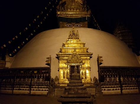 Buddha Buddhist Culture Heritage Kathmandu Nepal Night Stupa