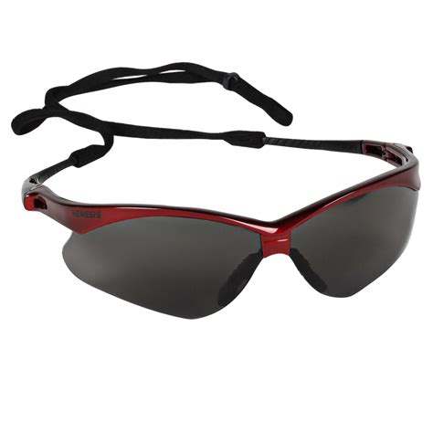 kleenguard™ v30 nemesis safety glasses 22611 smoke anti fog lens red frame 12 pairs case