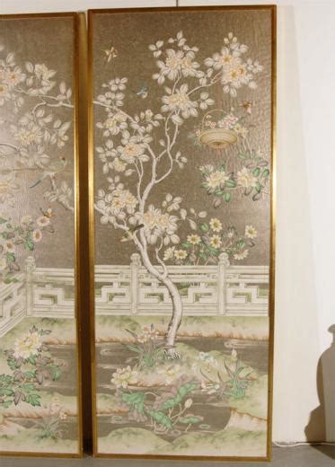 Free Download Four Framed Vintage Gracie Chinoiserie Wallpaper Panels