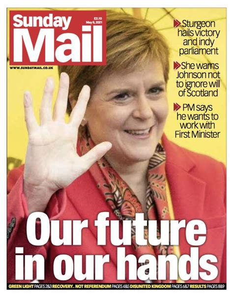 Sunday Mail Front Page 9th Of May 2021 Tomorrow S Papers Today