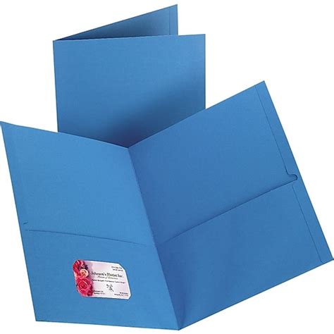 Staples 2 Pocket Folder Light Blue 10pk 13381 Cc Staples