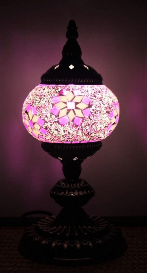 Turkish Mosaic Table Lamp Pink With Large Elegant Base Cm Nirvana