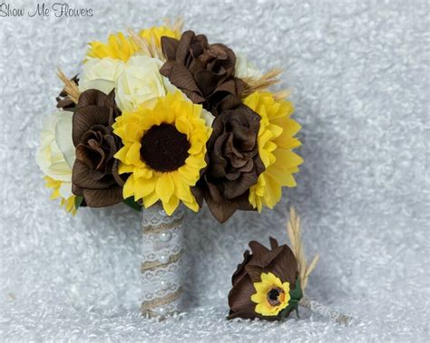 1 New Handcrafted Silk High Quality Yellow Sunflower Wheat Stalk