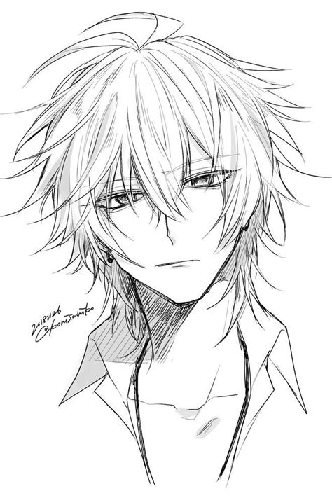 Pin By Ara18 On White Haired Guys Anime Boy Sketch Anime Sketch
