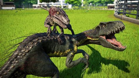 Jurassic World Evolution Dinosaurs Fighting Indoraptor Vs Blue Breakout
