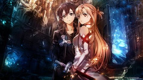 Sword Art Online Kirito Sword Art Online Asuna Yuuki Hd Wallpaper