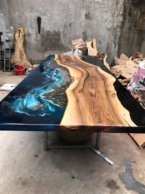 Giant Dining Coffee Table Epoxy River Woodify Canada