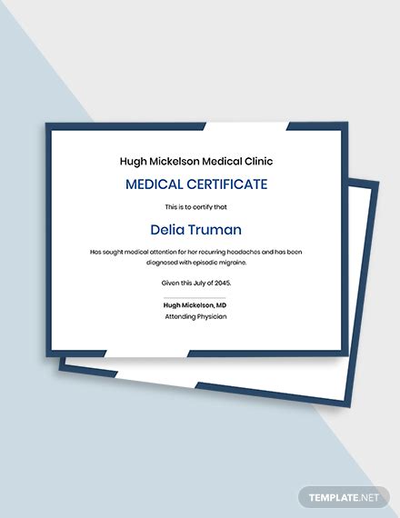 Medical Certificate Templates Design Free Download Template Net Free Certificate