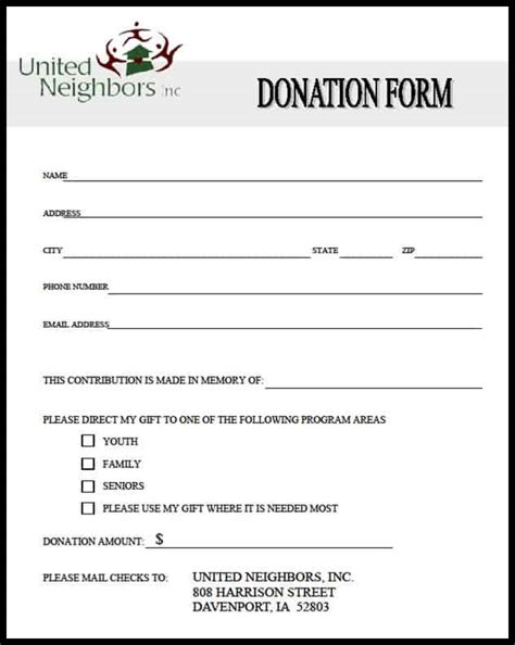 Free Free Donation Form Templates Word Excel Formats