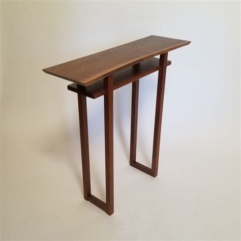 Narrow side table with inset shelf for your narrow console ... Stackable shelves with lighting underneath work great as side tables.