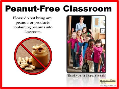 Peanut Free Sign Peanut Free Classroom Free Classroom Classroom Signs