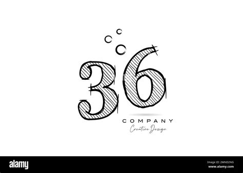 Hand Drawing Number 36 Logo Icon Design For Company Template Or