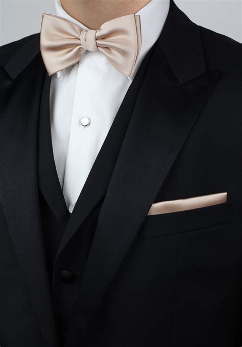 Black Suit Champagne Tie