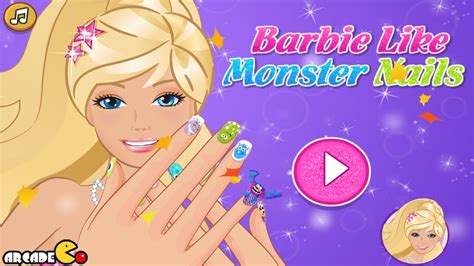 Barbie Game Barbie Monster Nail Disney Barbie Doll Game Youtube