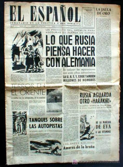 Periodico El Español 1945¡¡¡ Comprar Otras Revistas Y Periódicos