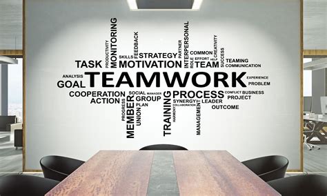 Office Wall Decal Teamwork Quote Wall Sticker Office Decor Etsy