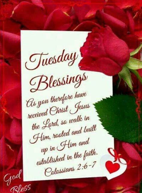 Tuesday Blessings Colossians 26 7 Morning Blessings Tuesday