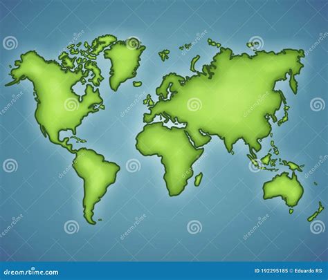 Mapa Del Mundo Mapa Completo Del Mundo En Verde Imagen De Archivo