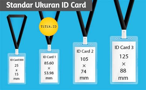 Standar Ukuran ID Card Name Tag Kartu Tanda Pengenal Kartu Panitia