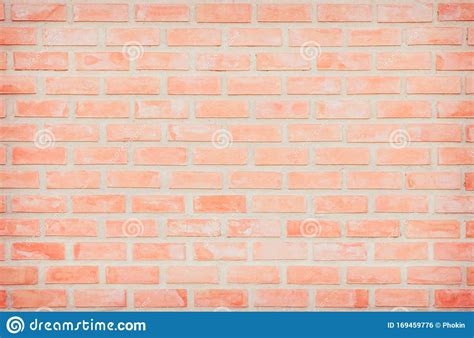 Background Of Wide Old Red Brick Wall Texture Old Orange