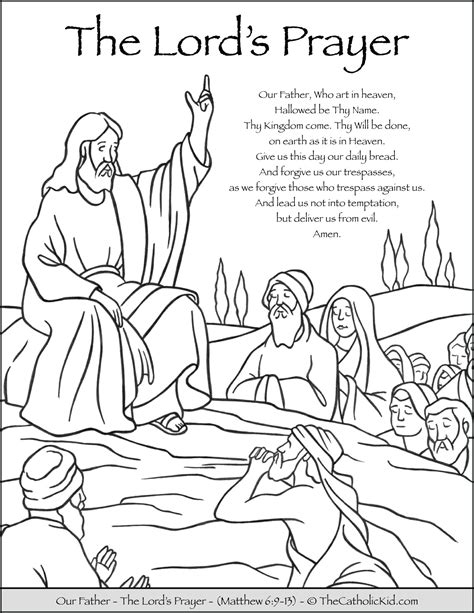 The Lord S Prayer Coloring Pages For Children Home Sketch Coloring Page