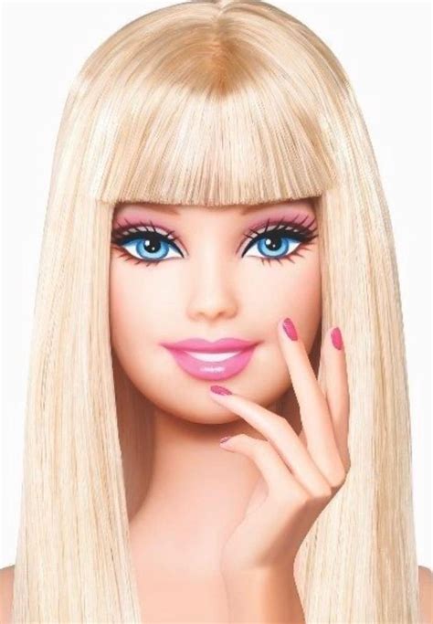 a barbie doll with long blonde hair and bright blue eyes is posing for the camera